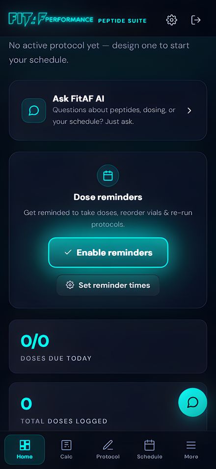 FitAF Peptide Suite dashboard